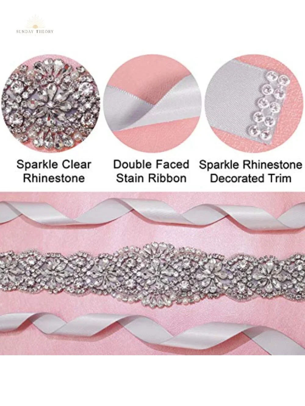 Crystal Rhinestone Bridal Wedding Dress Sash Belt